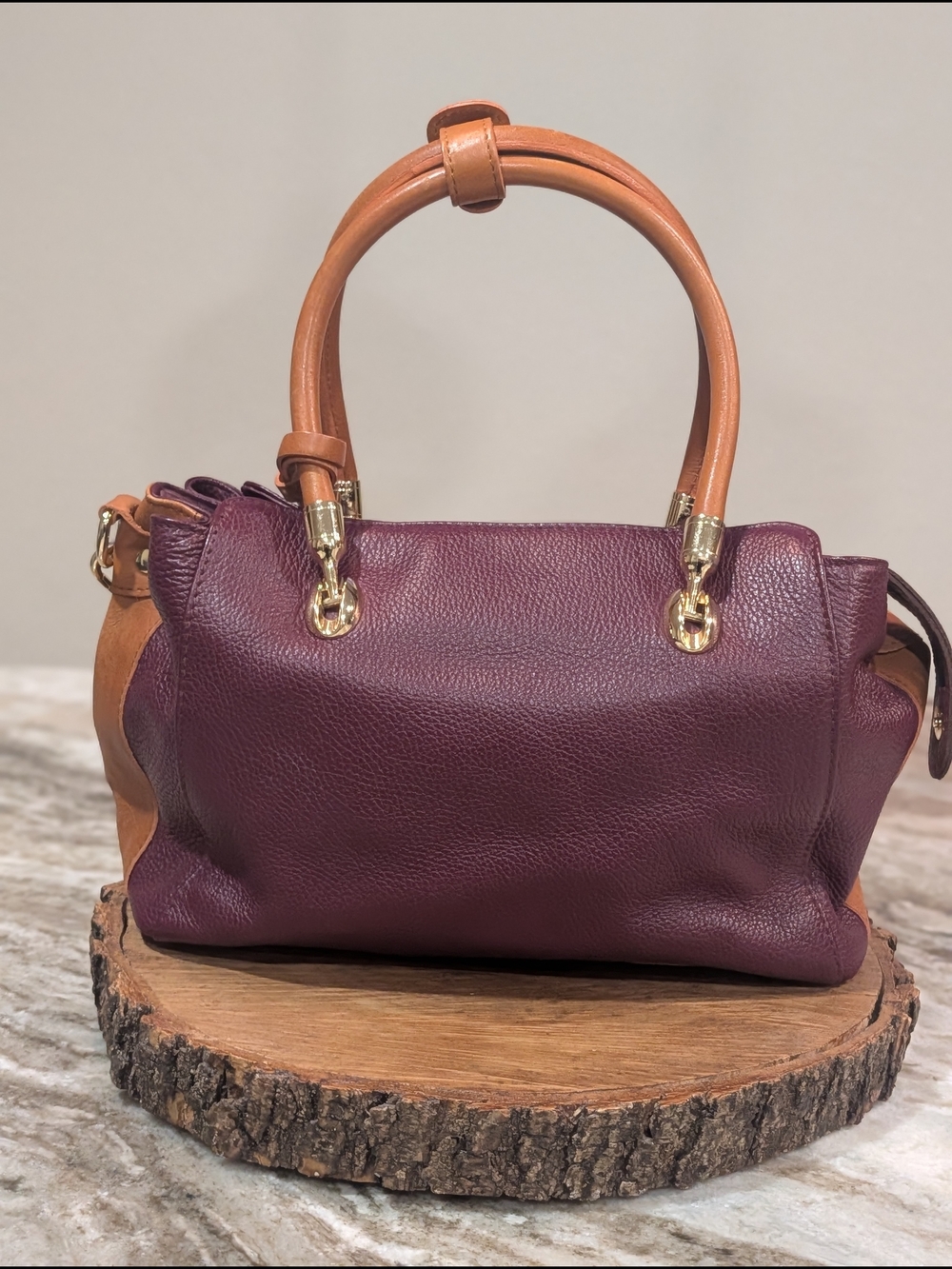 Valentina Plum Leather Bag - Picture 5 of 13